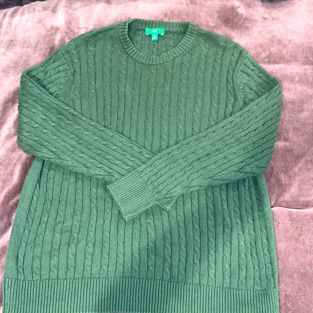 Hunter green cable knit sweater size xl